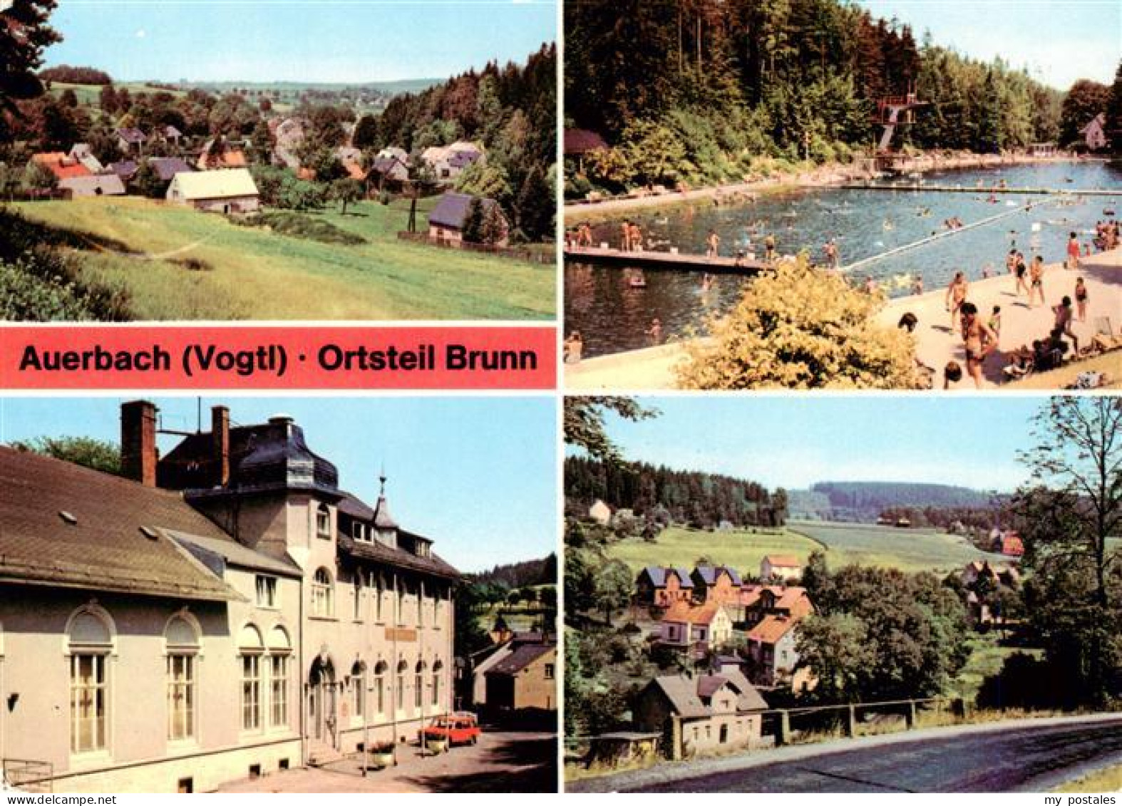 73908056 Auerbach  Vogtland Ortsteil Brunn Schwimmbad Panorama Ferienheim - Auerbach (Vogtland)