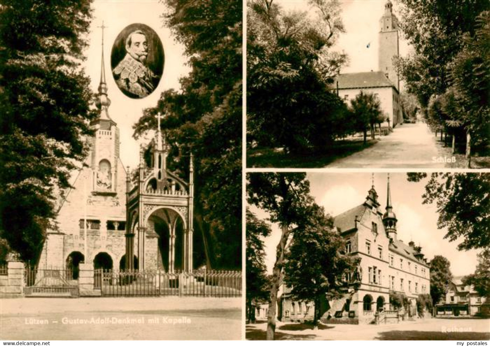 73907919 Luetzen Sachsen-Anhalt Gustav Adolf Denkmal Mit Kapelle Schloss Rathaus - Lützen