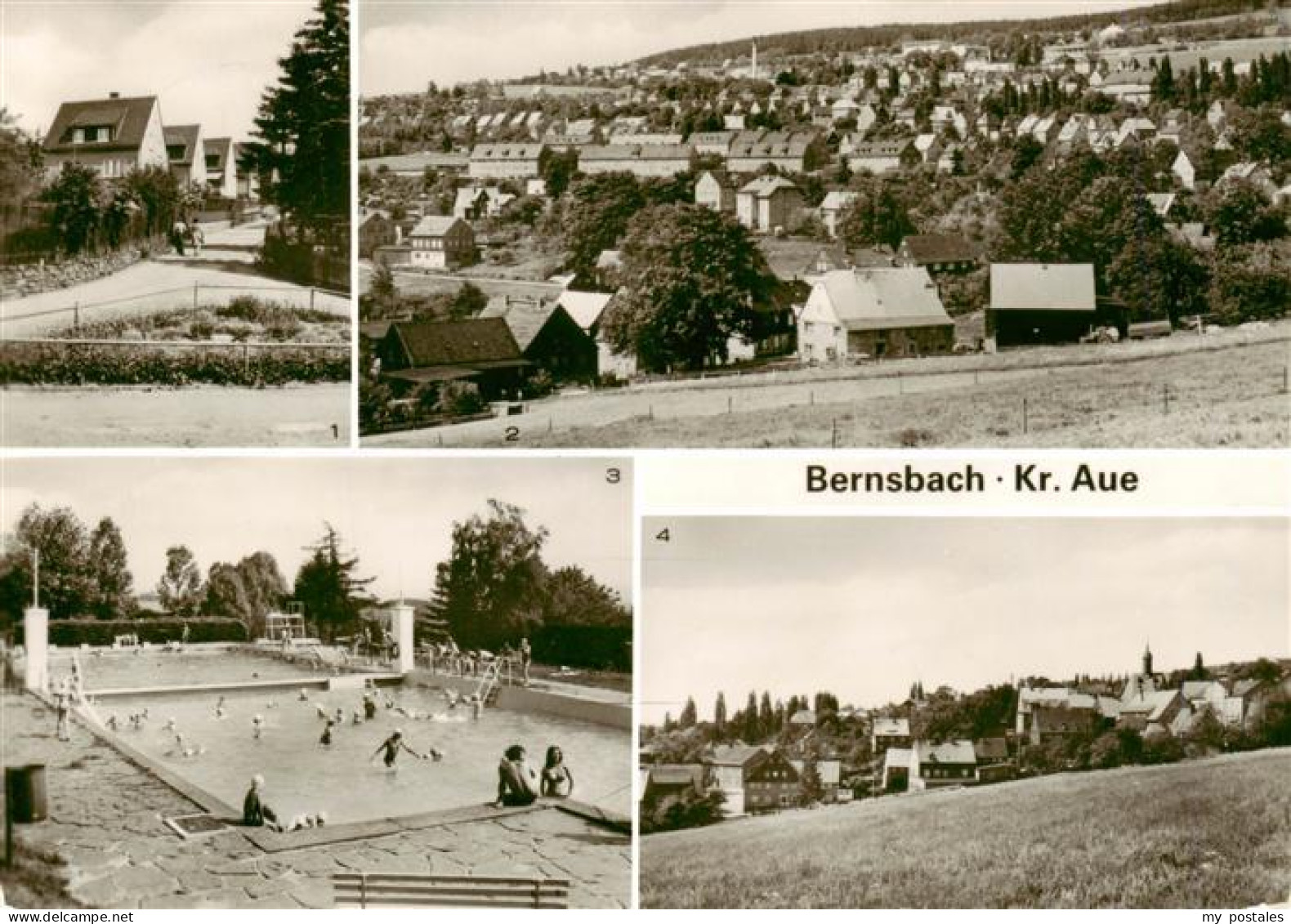 73907897 Bernsbach Siedlerstrasse Uebersicht Freibad Teilansicht - Bernsbach