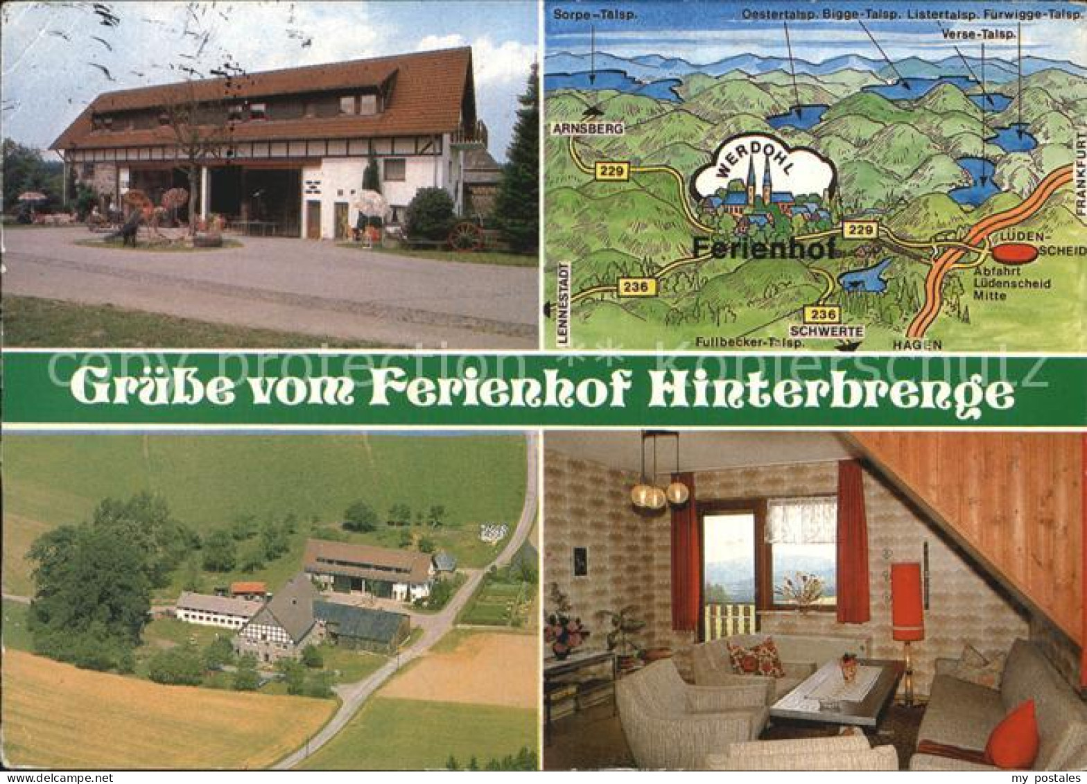 72397622 Werdohl Ferienhof Hinterbrenge Fliegeraufnahme Zimmer Karte Werdohl - Werdohl