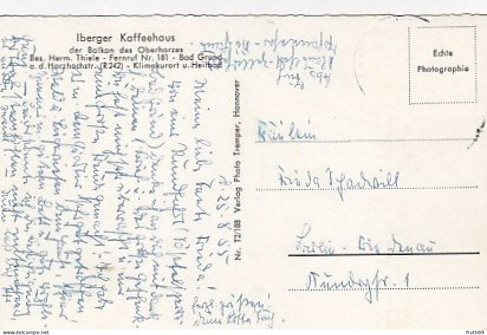 AK 193459 GERMANY - Bad Grund / Oberharz - Blick Vom Iberger Kaffeehaus - Bad Grund