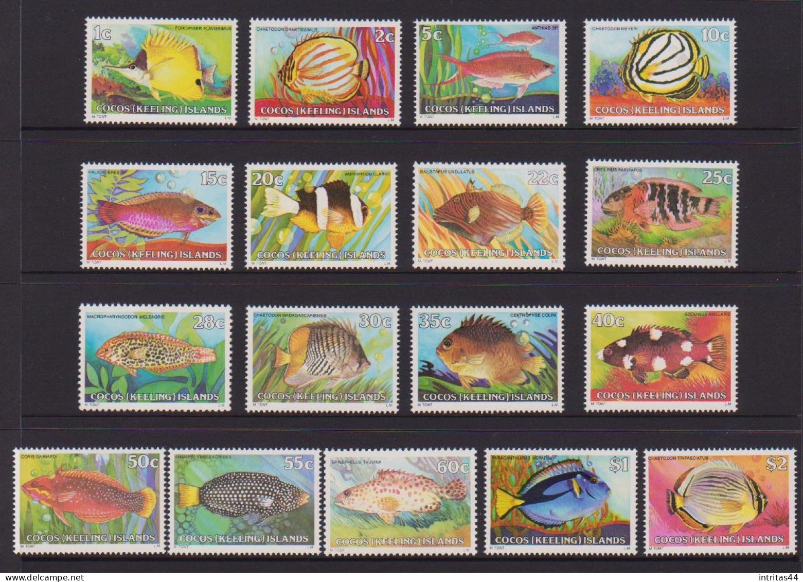 COCOS(Keeling)ISLANDS 1979 -80 " FISH  SET OF (17)  MNH - Cocos (Keeling) Islands