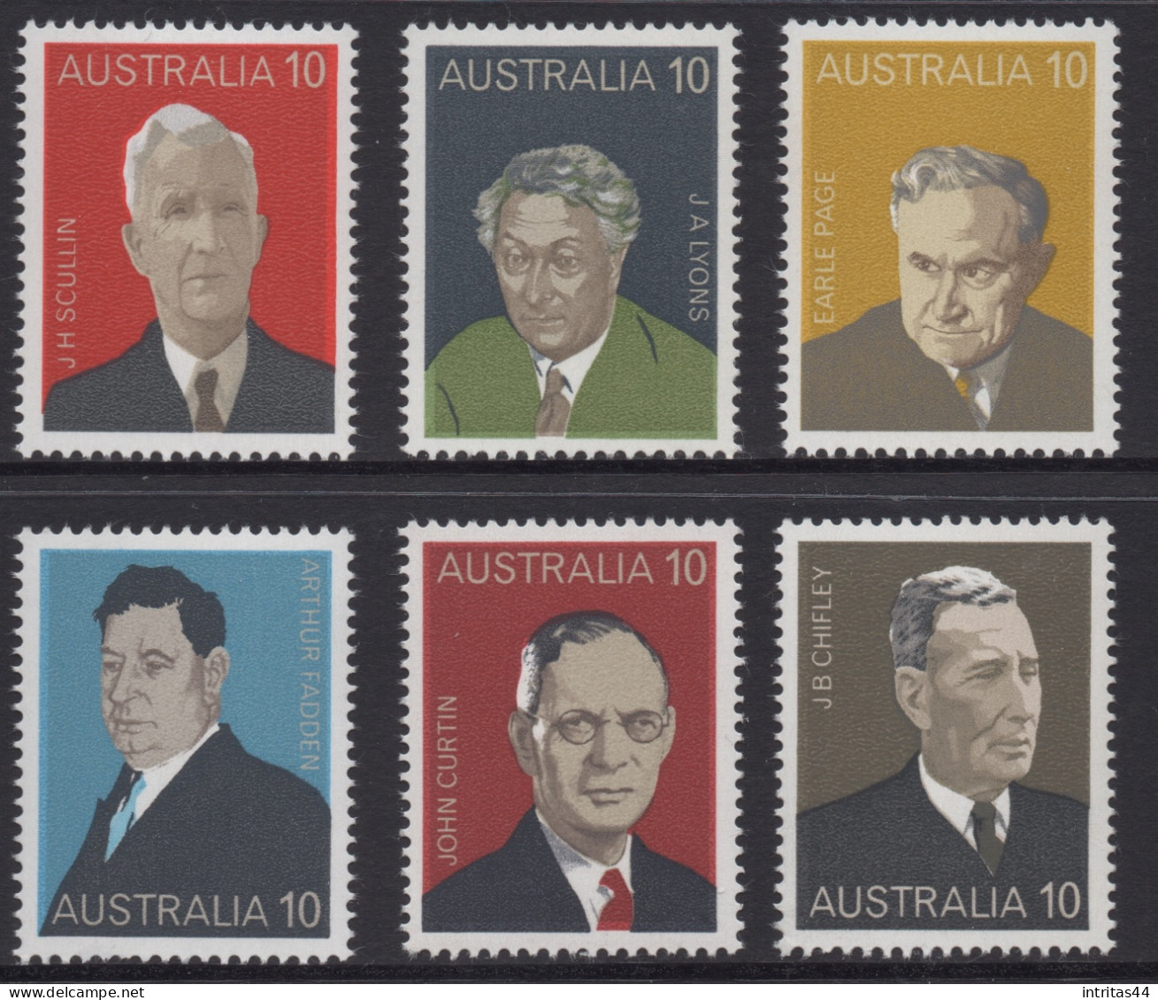 AUSTRALIA 1975 " FAMOUS AUSTRALIANS (6th SERIES) PRIME MINISTERS "  SET  MNH - Nuevos