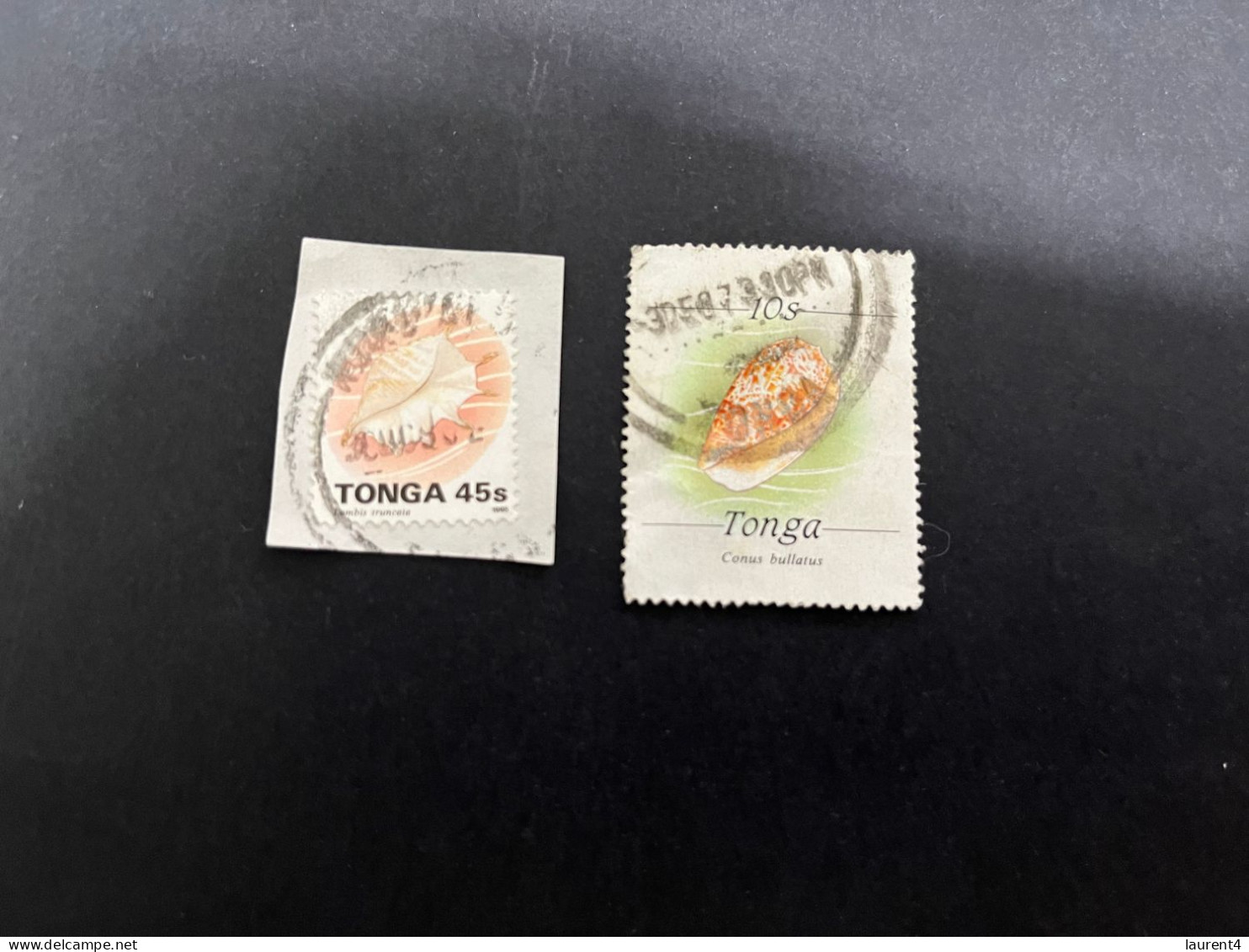 8-1-2024 (stamp) 2 Stamps (used) Tonga - Shells / Coquillage - Crustacés