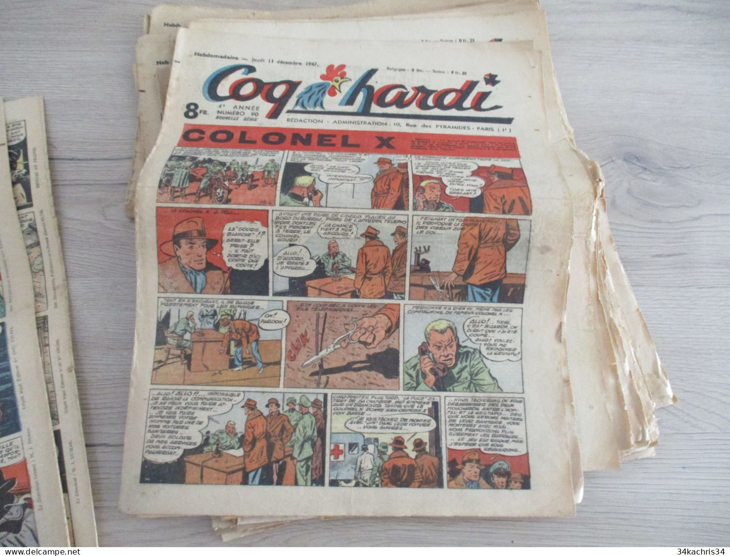 Lot 24  BD Journal Coq Hardi états D'usage Années 40 - Lots De Plusieurs BD