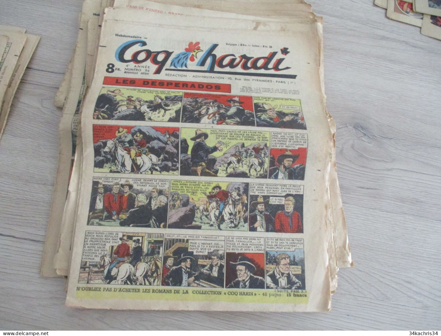 Lot 24  BD journal Coq Hardi états d'usage Années 40