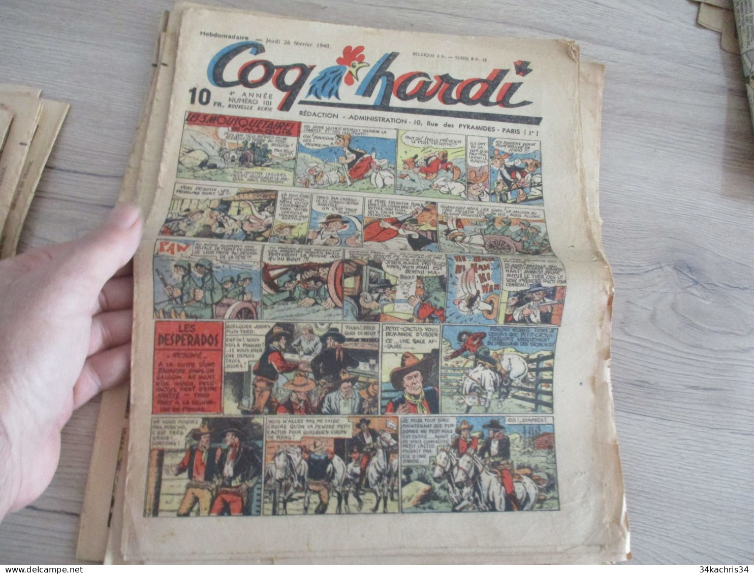 Lot 24  BD journal Coq Hardi états d'usage Années 40