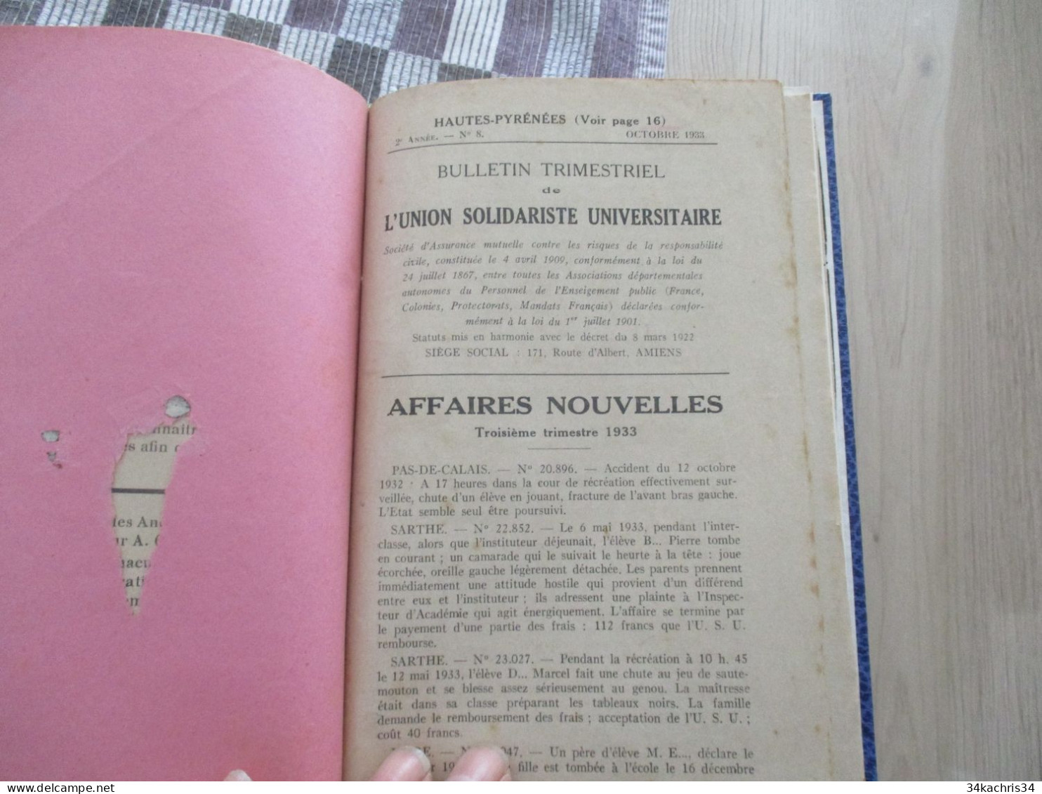 x3 Bulletin de la Société amicale des anciens élève de l'Ecole Normale d'Auch+ union solidariste universitaire syndicat.