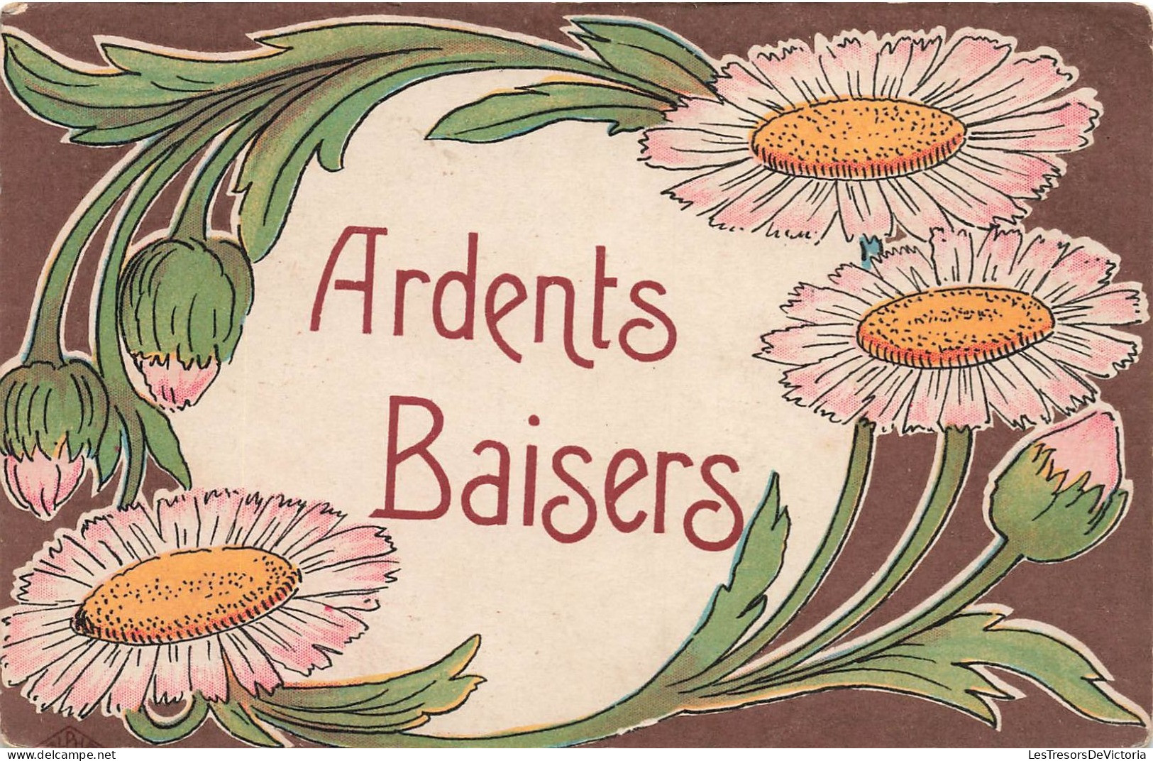 FETES ET VOEUX - Ardents Baisers -  Colorisé - Carte Postale Ancienne - Other & Unclassified