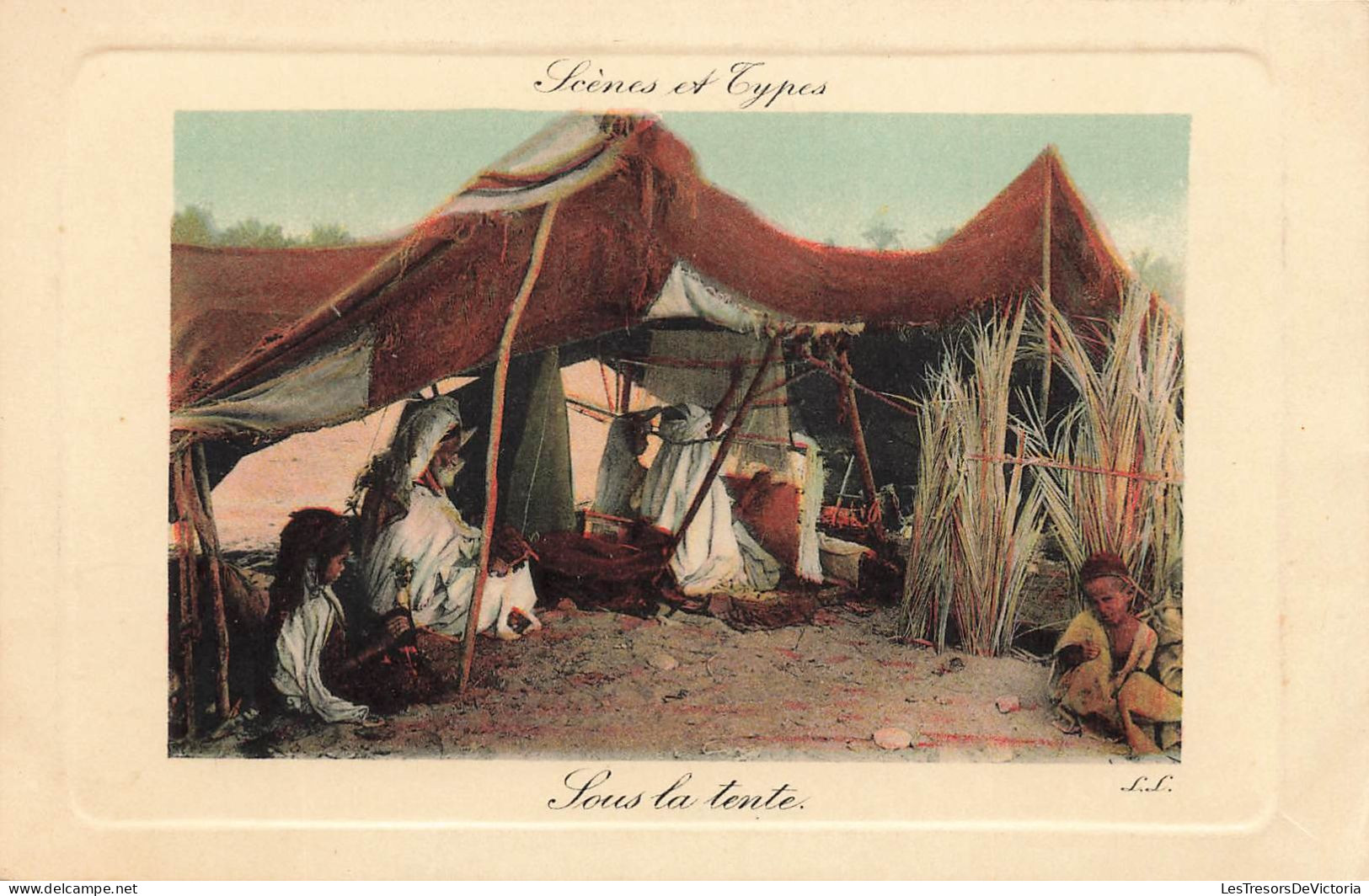 ALGERIE - Scène Et Types - Sous La Tente - Animé - Carte Postale Ancienne - Escenas & Tipos