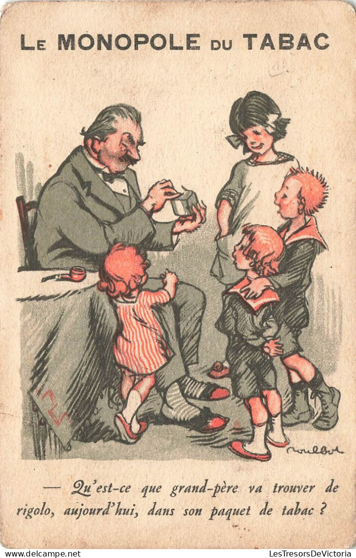 ILLUSTRATEUR - Le Monopole Du Tabac - Des Enfants Autour De Leur Grand-père  - Colorisé - Carte Postale Ancienne - Autres & Non Classés