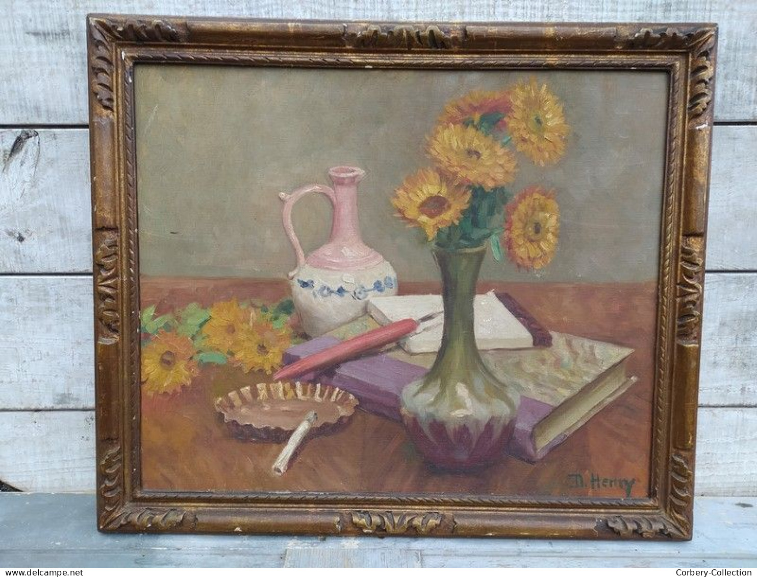 Tableau Nature Morte Signé D. Henry - Oils