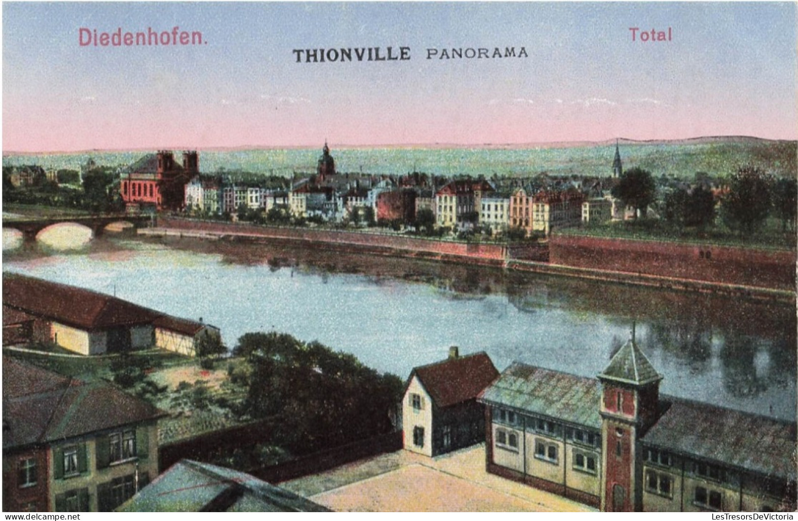 FRANCE - Thionville - Panorama - Diedenhofen - Total - Colorisé - Carte Postale Ancienne - Thionville