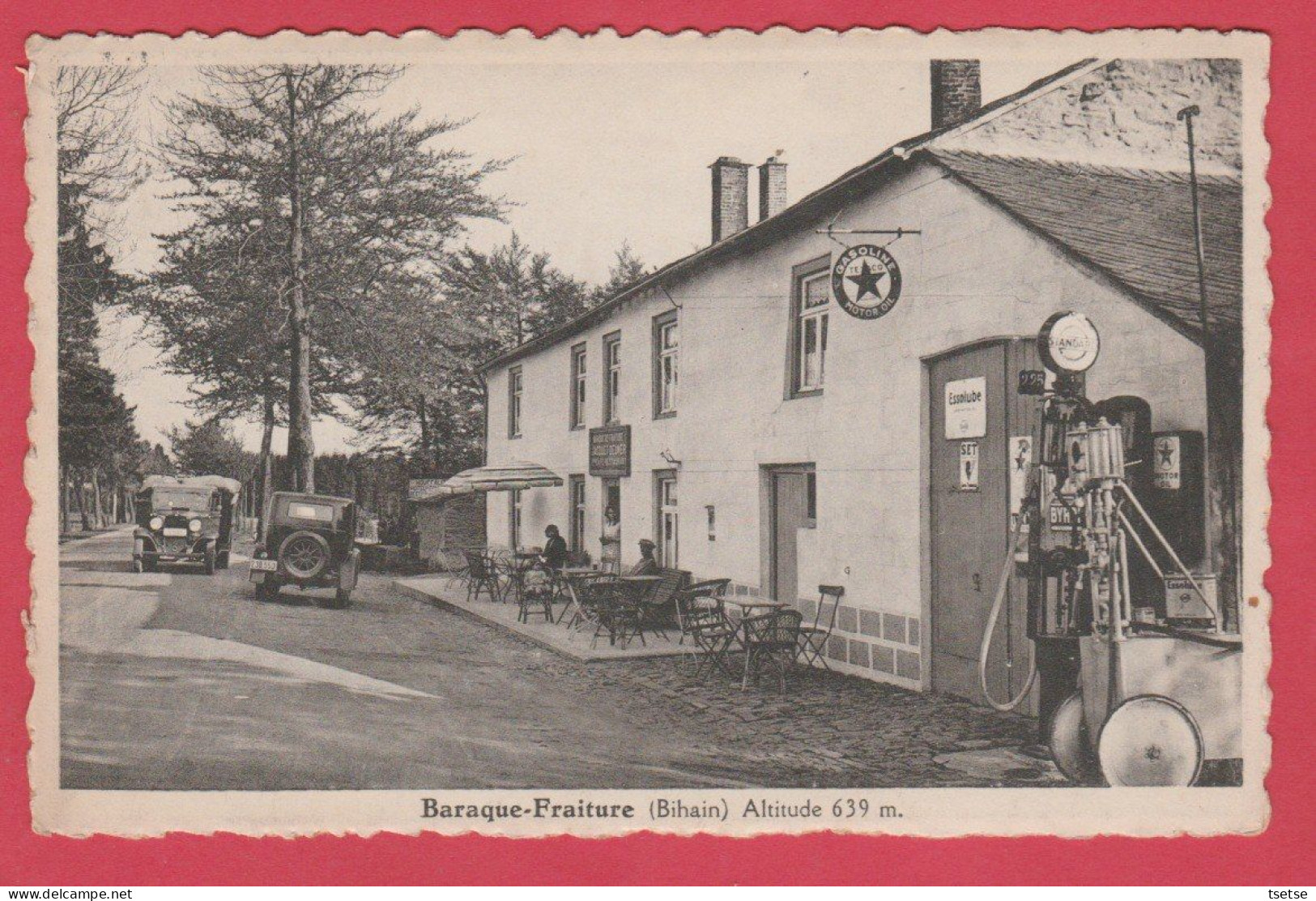 Bihain / Baraque Fraiture ... Café-Restaurant Jacquet , Pompe Essence Texaco , Oldtimer- 1936 ( Voir Verso ) - Vielsalm