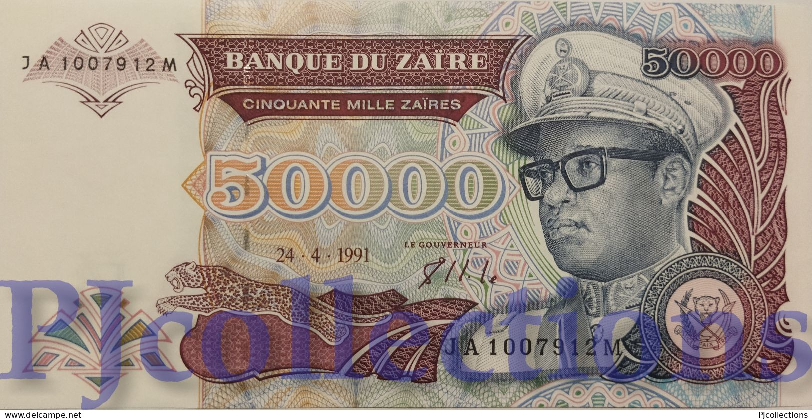 ZAIRE 50000 ZAIRES 1991 PICK 40a UNC - Zaïre