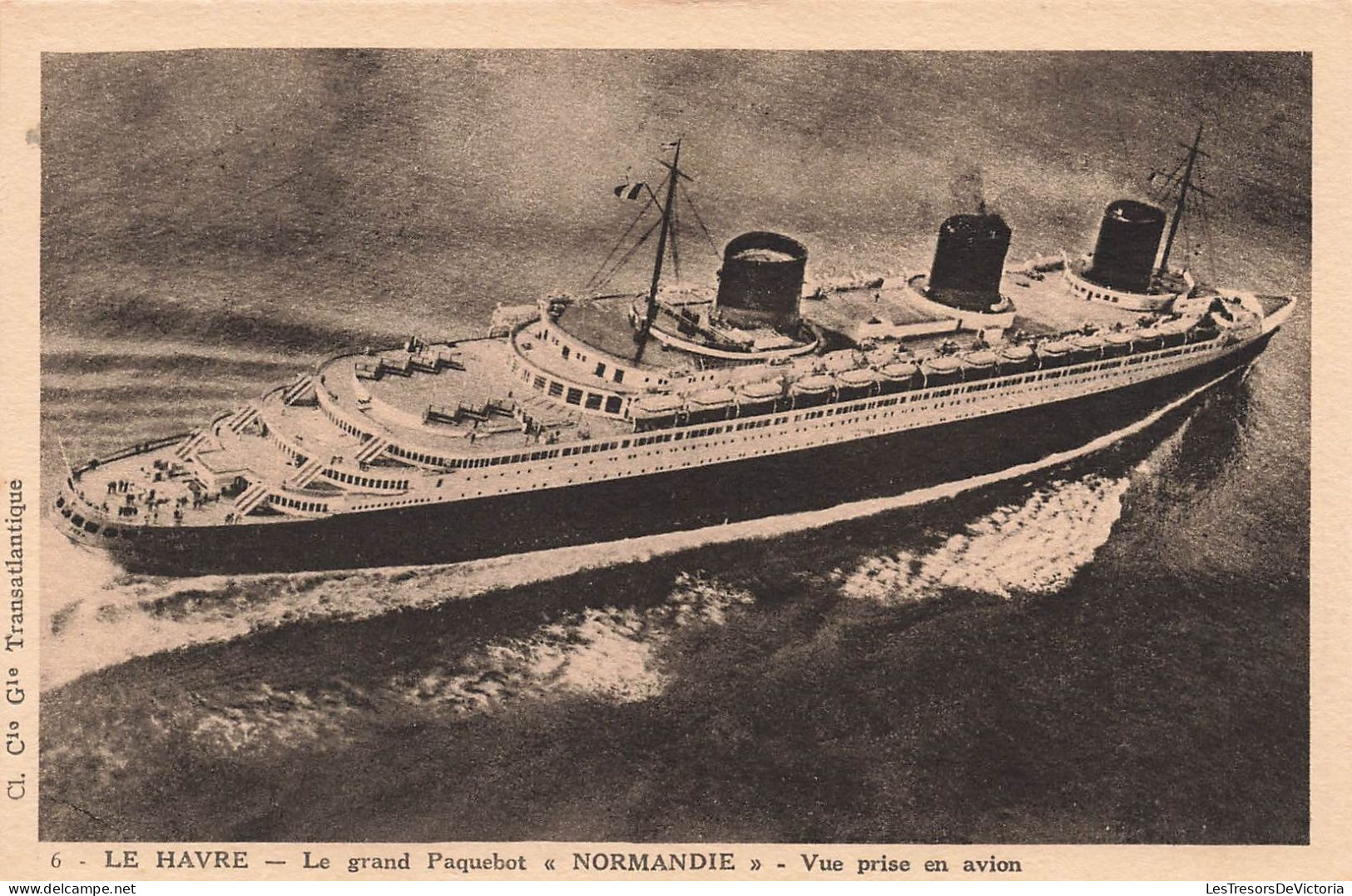FRANCE - Le Havre - Le Grand Paquebot "Normandie" - Vue Prise En Avion - Carte Postale Ancienne - Port