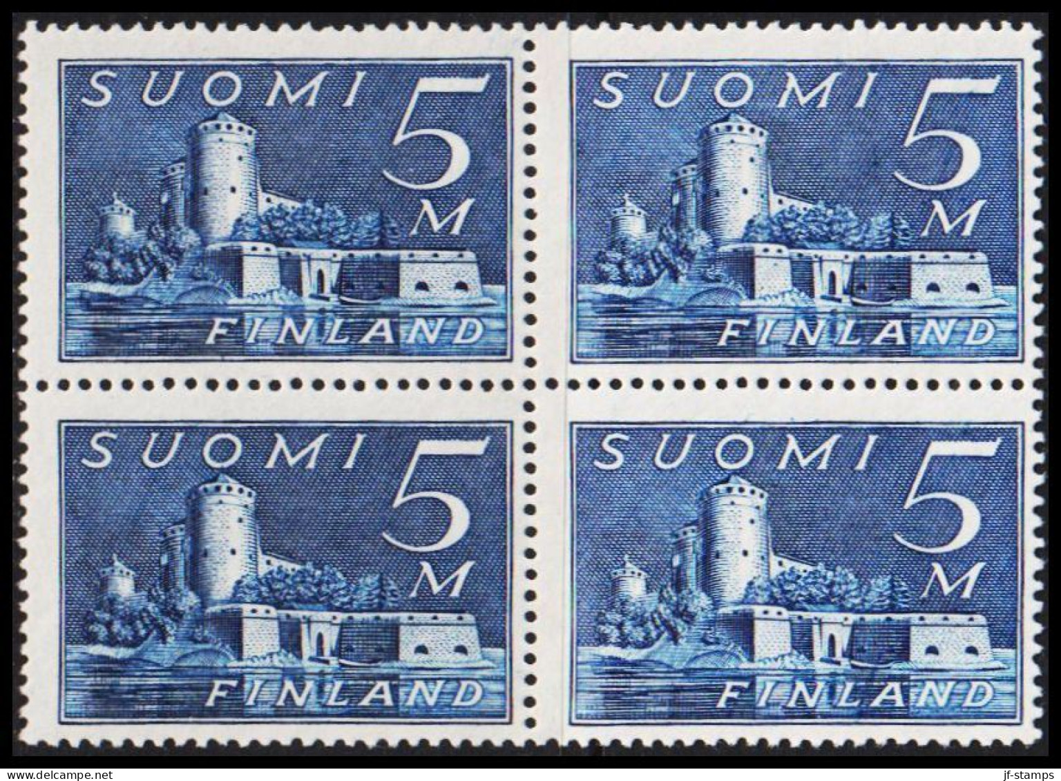 1930. FINLAND. 5 M OLAVINLINNA In Never Hinged 4-block.  (MICHEL 155) - JF540298 - Neufs