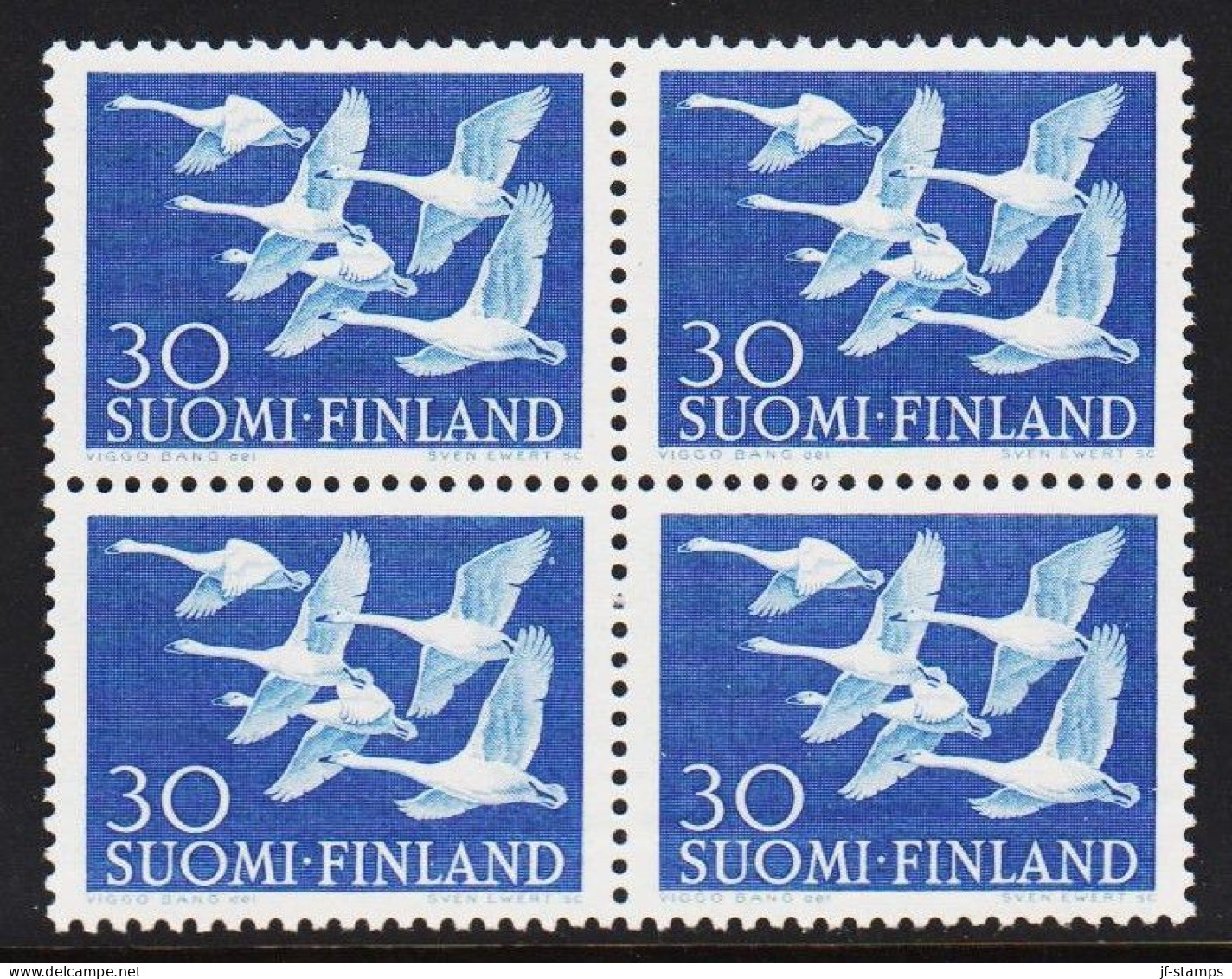 1956. FINLAND. NORDEN 30 Mk In Never Hinged 4-block. (Michel 466) - JF540329 - Unused Stamps