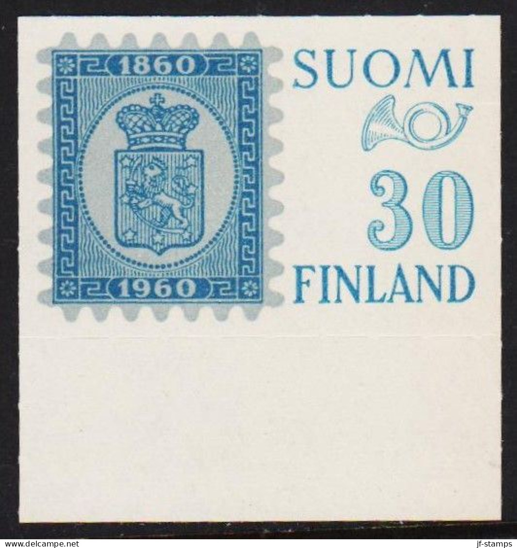 1960. FINLAND. Stamp Jubilee. 30 M Blue & Grey NEVER HINGED. (Michel 516) - JF540333 - Neufs