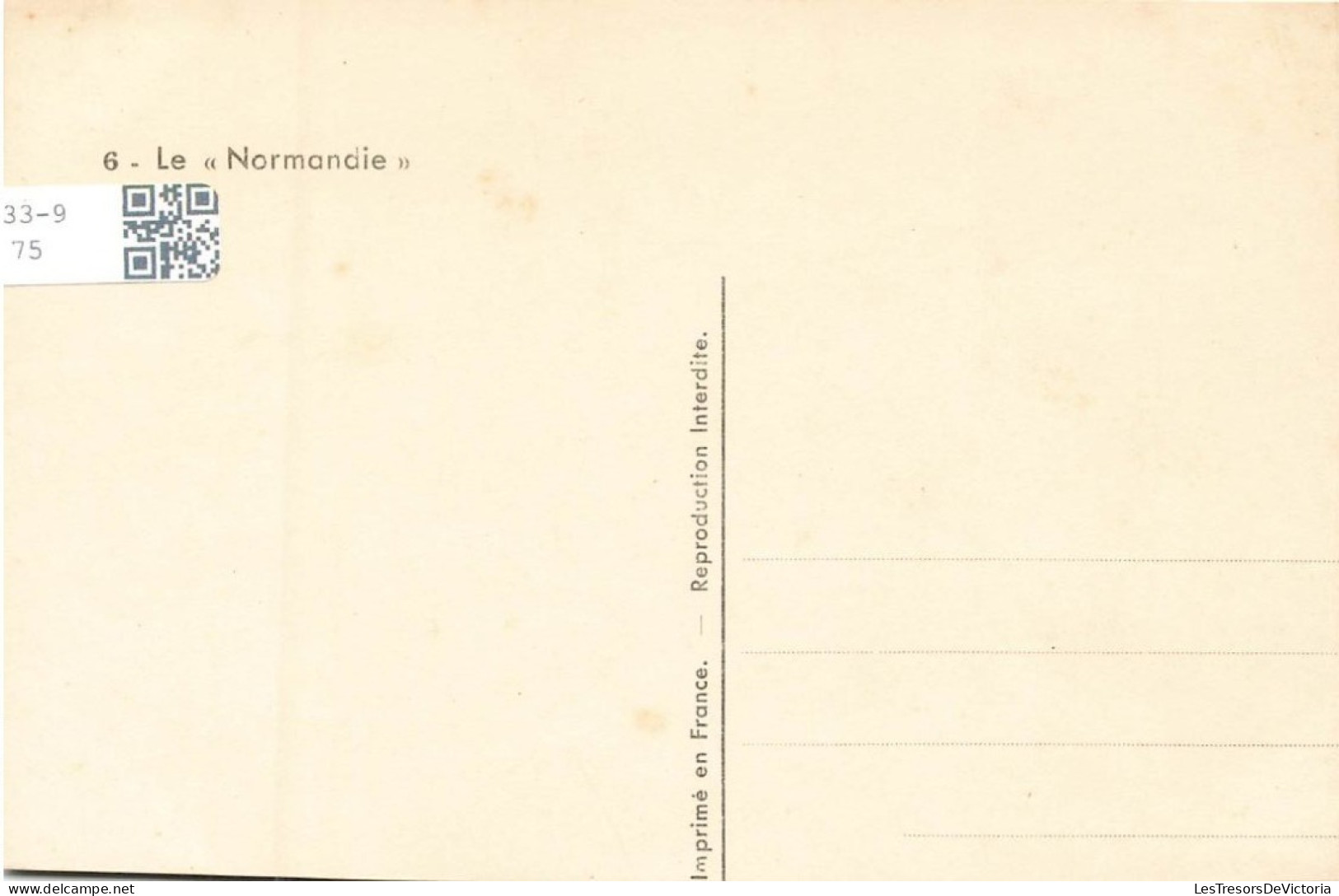 FRANCE - Le Havre - Le Normandie - Carte Postale Ancienne - Port