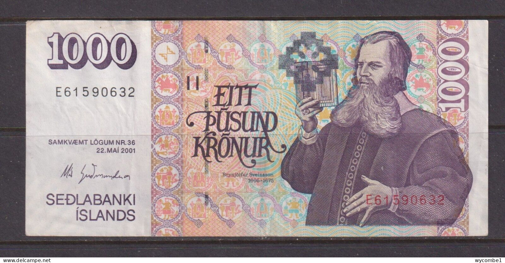 ICELAND - 2001 1000 Kronur Circulated Banknote - Island