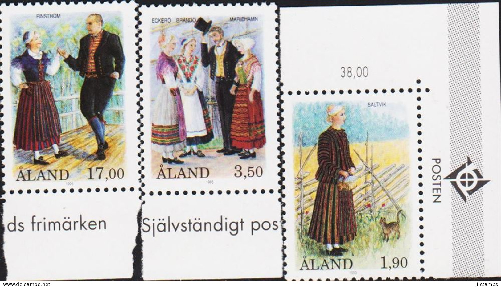 1993. ÅLAND. FOLK COSTUME Complete Set. Never Hinged.  (Michel 72-74) - JF540377 - Aland