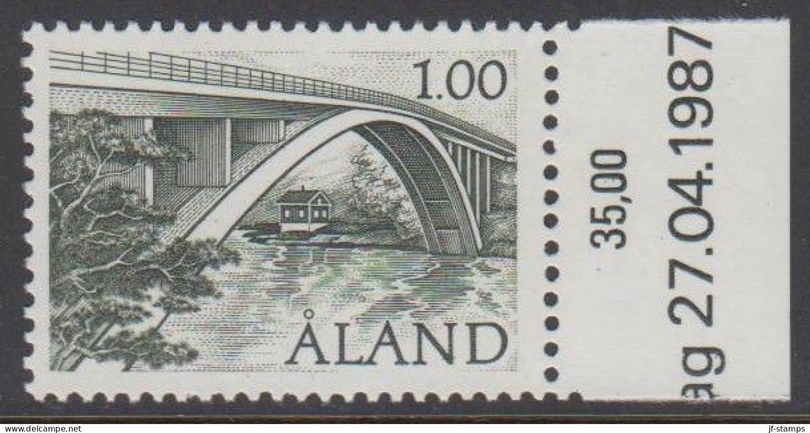 1987. ÅLAND. Bridge 1,00 M Never Hinged (Michel 24) - JF540393 - Aland