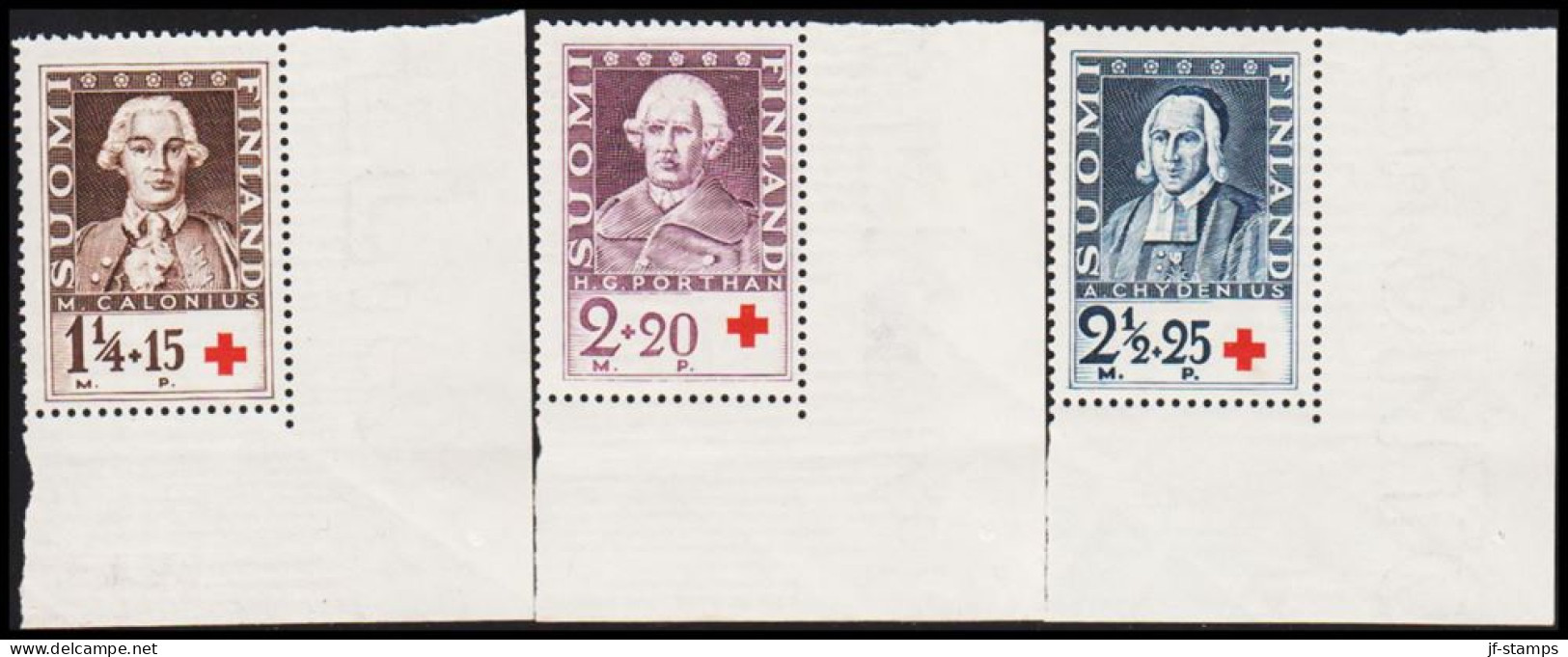 1935. FINLAND.  Red Cross Complete Set Never Hinged With Corner Margin. (Michel  188-190) - JF540415 - Neufs