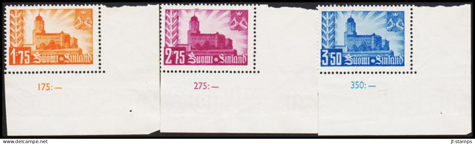 1941. FINLAND. Viipuri - Wiborg Complete Set Never Hinged With Corner Margin. (Michel 239-241) - JF540419 - Storia Postale