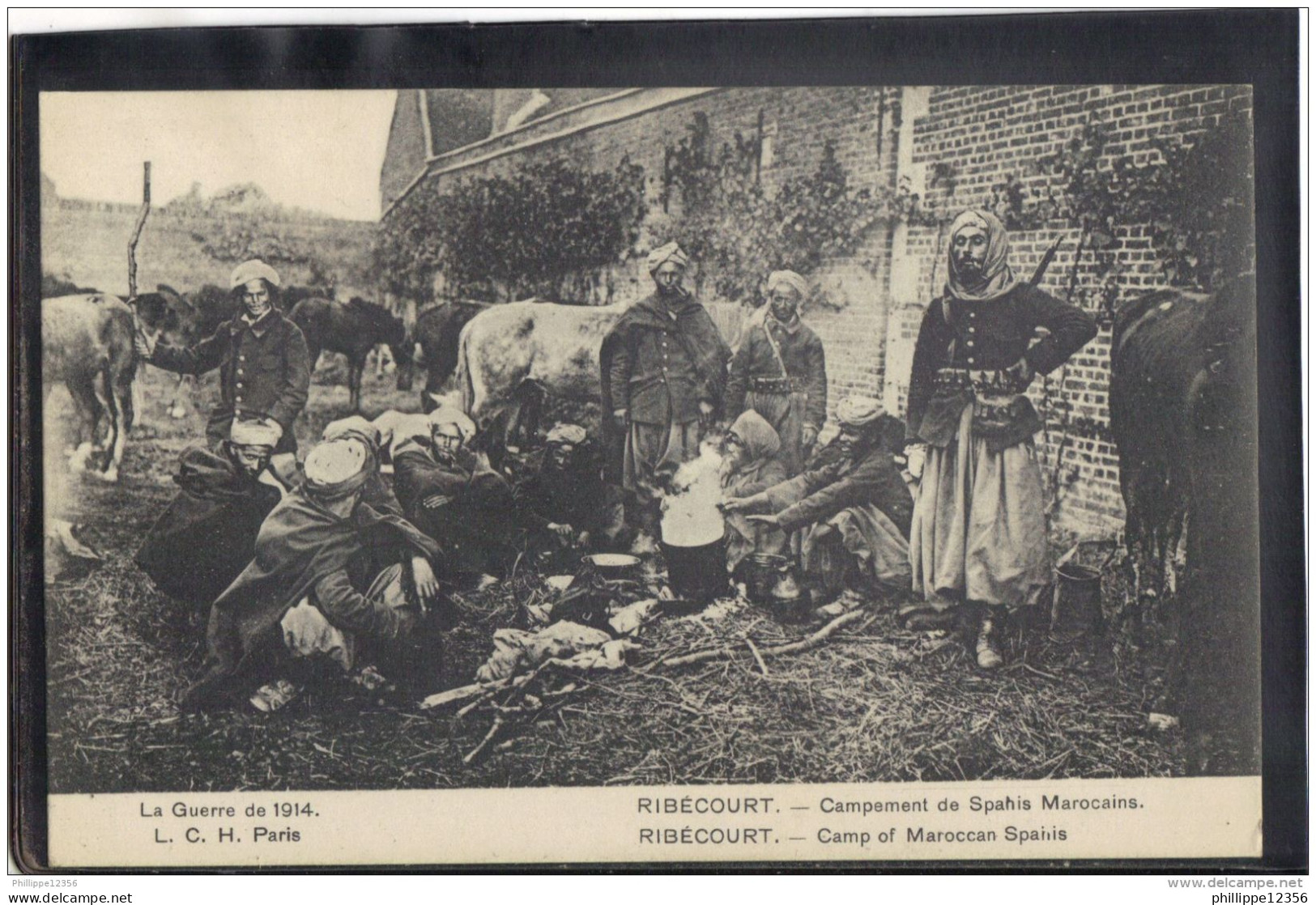 60311 . RIBECOURT . CAMPEMENT DE SPAHIS MAROCAINS . GUERRE 1914  - Ribecourt Dreslincourt