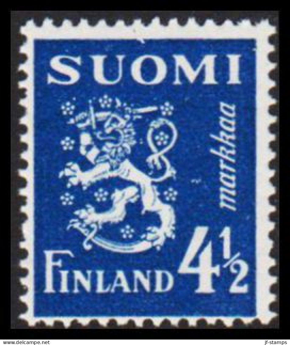 1942. FINLAND. Lion Type 4½ Markkaa Never Hinged.  (Michel 266) - JF540536 - Ungebraucht