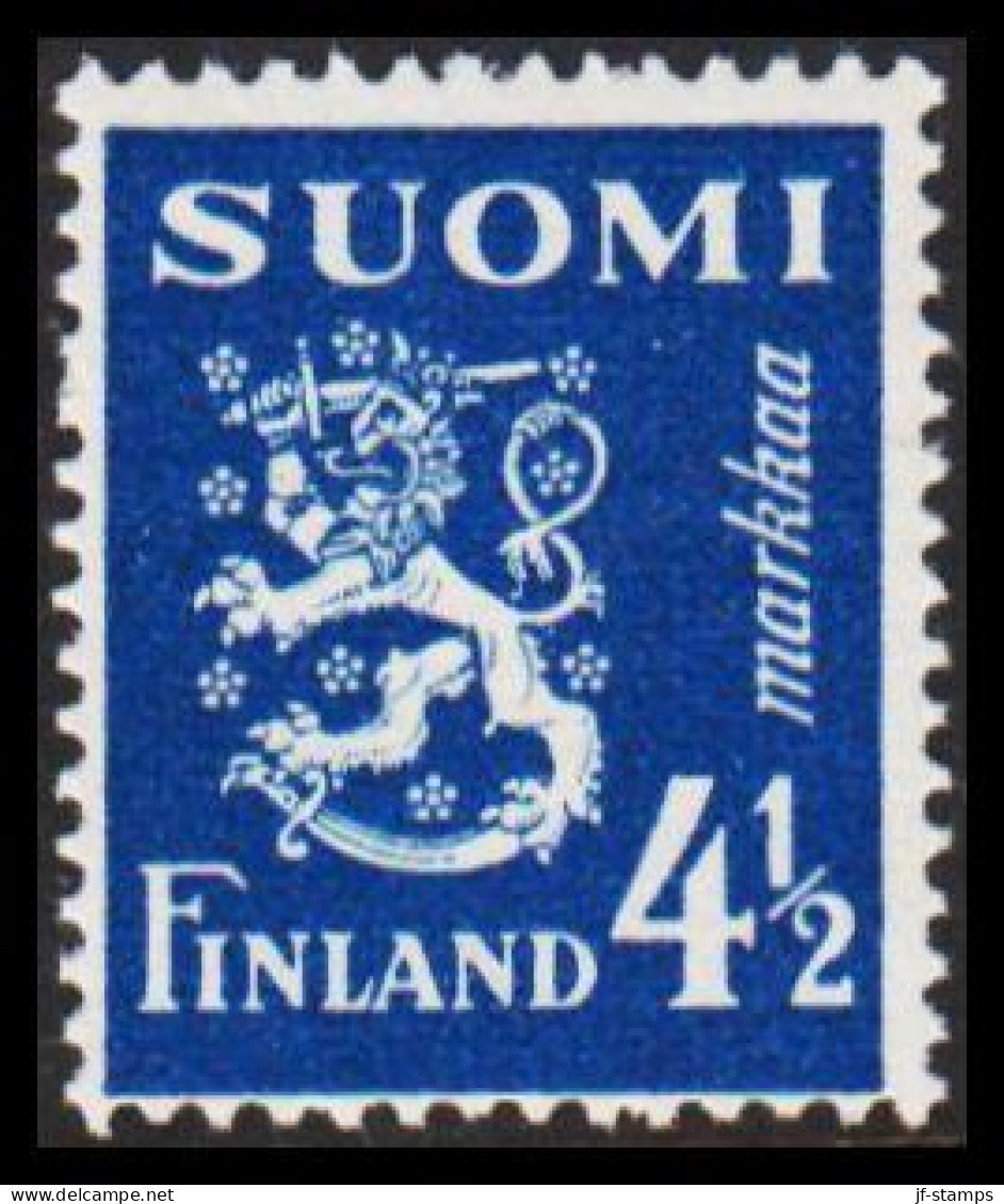 1942. FINLAND. Lion Type 4½ Markkaa Never Hinged.  (Michel 266) - JF540537 - Unused Stamps