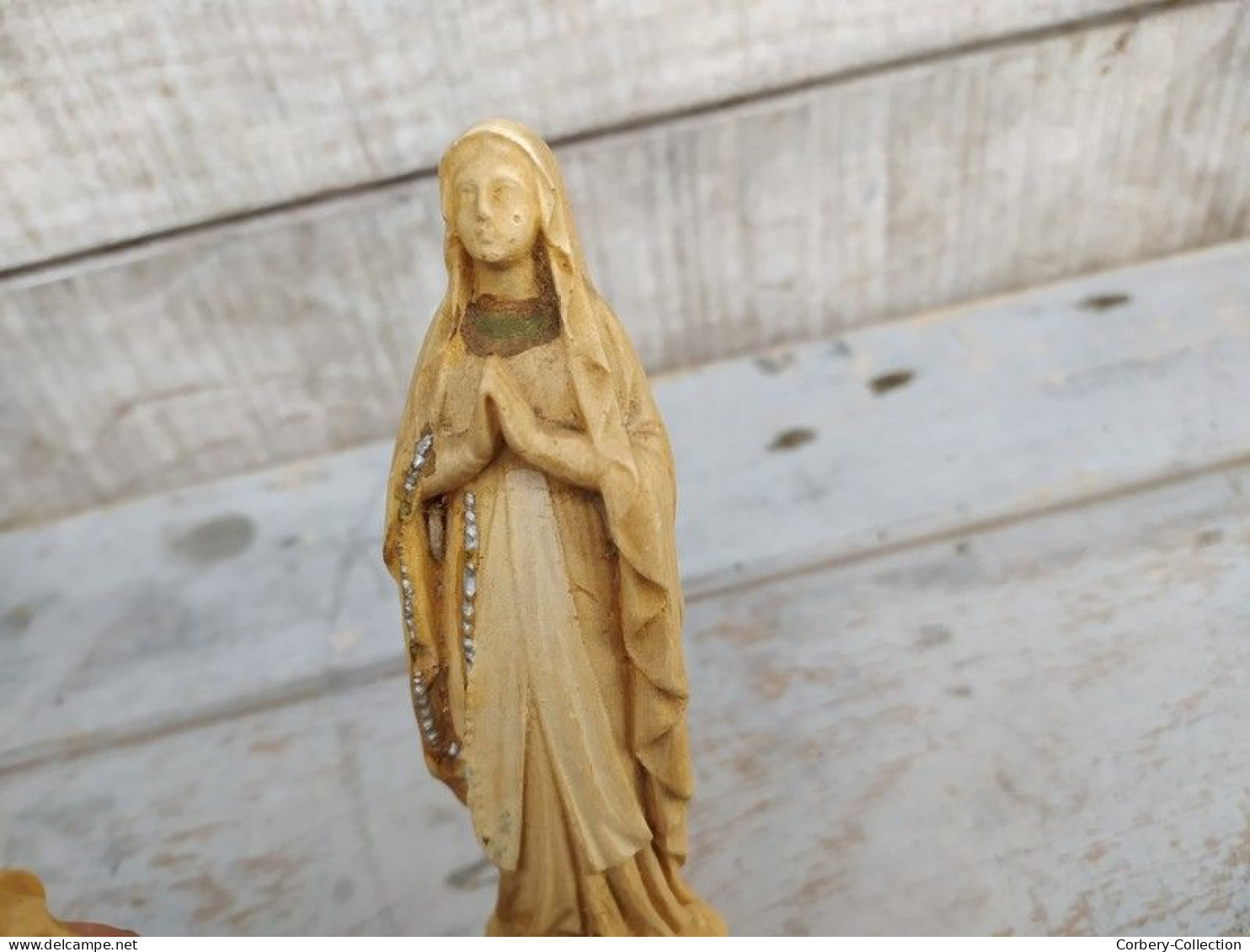 Ancienne Statuette Religieuse Sainte Vierge Apparition Lourdes