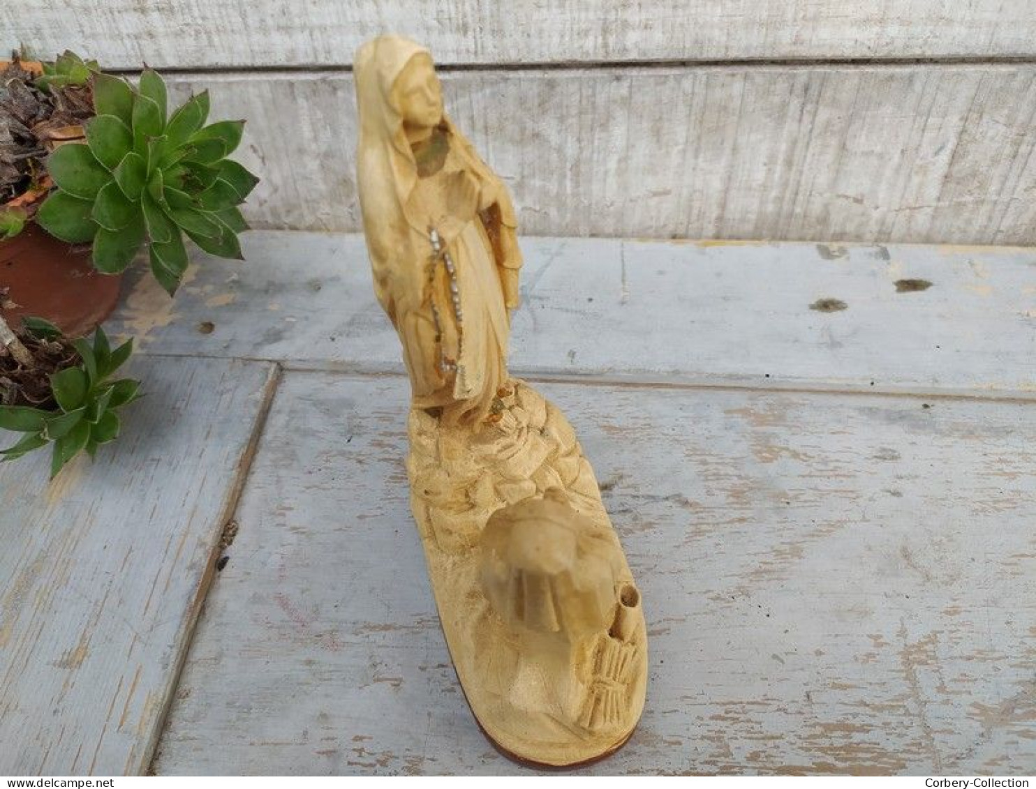 Ancienne Statuette Religieuse Sainte Vierge Apparition Lourdes