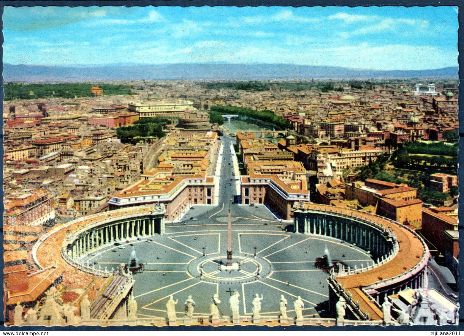 ⁕ Italy ROMA / ROME ⁕ Piazza San Pietro E Panorama ⁕ Old Postcard / Cartolina Postale - San Pietro