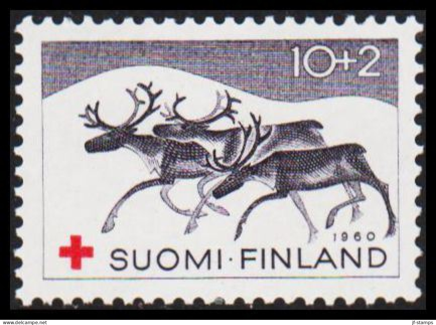 1960. FINLAND. RED CROSS 10+2 M, NEVER HINGED. (Michel 528) - JF540560 - Unused Stamps