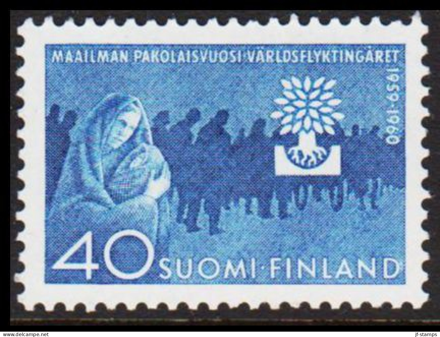 1960. FINLAND. World Refugfee Year 40 M, NEVER HINGED. (Michel 518) - JF540568 - Unused Stamps