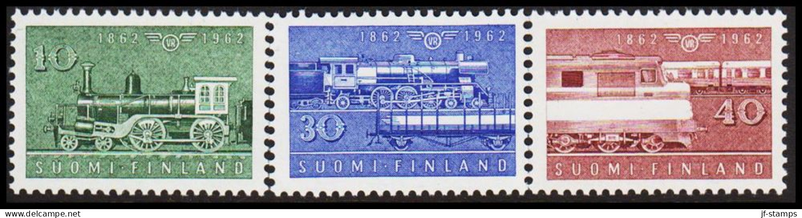 1962. FINLAND. RAILWAYS Complete Set, NEVER HINGED. (Michel 543-545) - JF540589 - Neufs