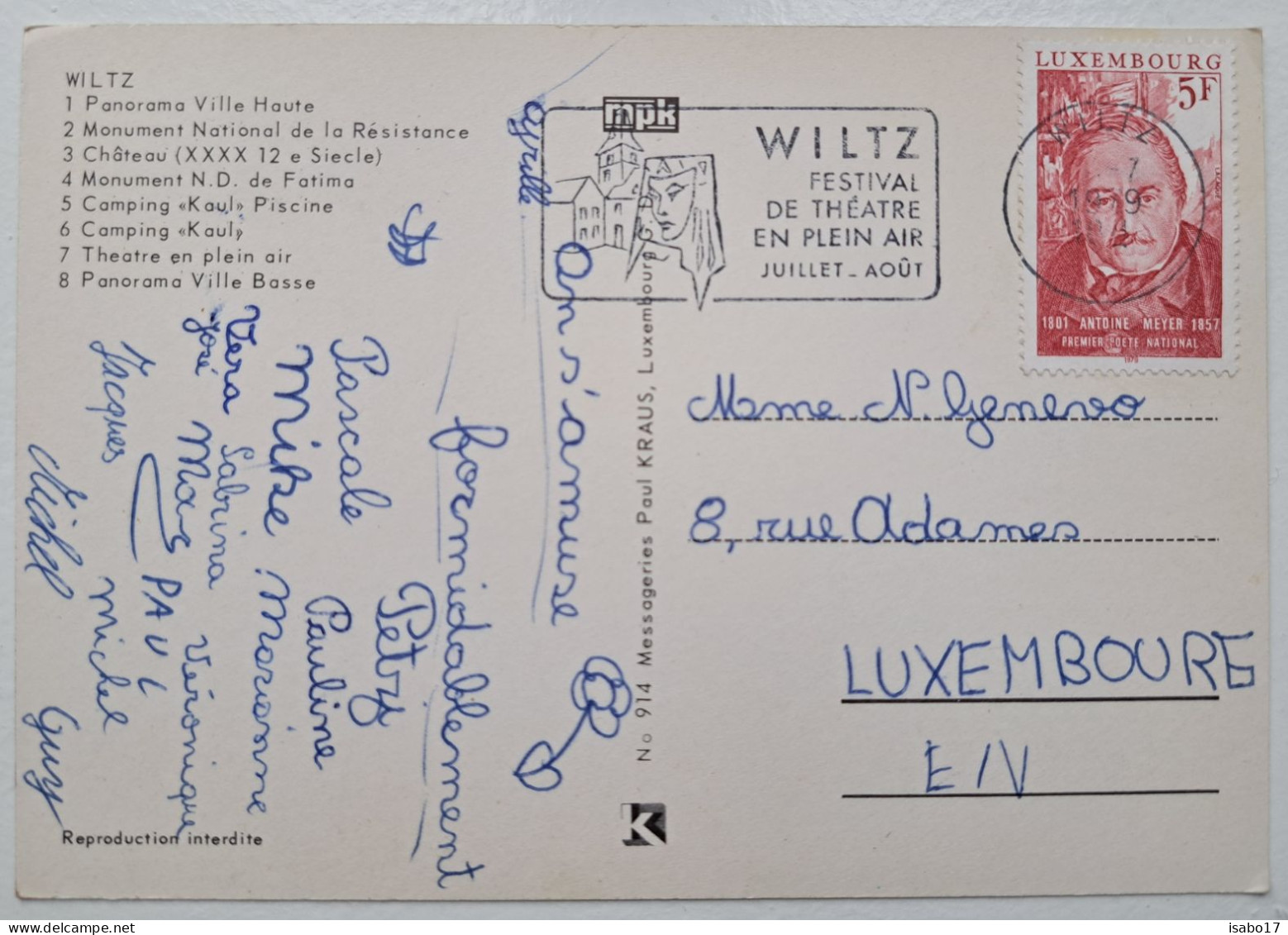 " Souvenir De Wiltz " Luxemburg  Gelaufen 1979 - Wiltz