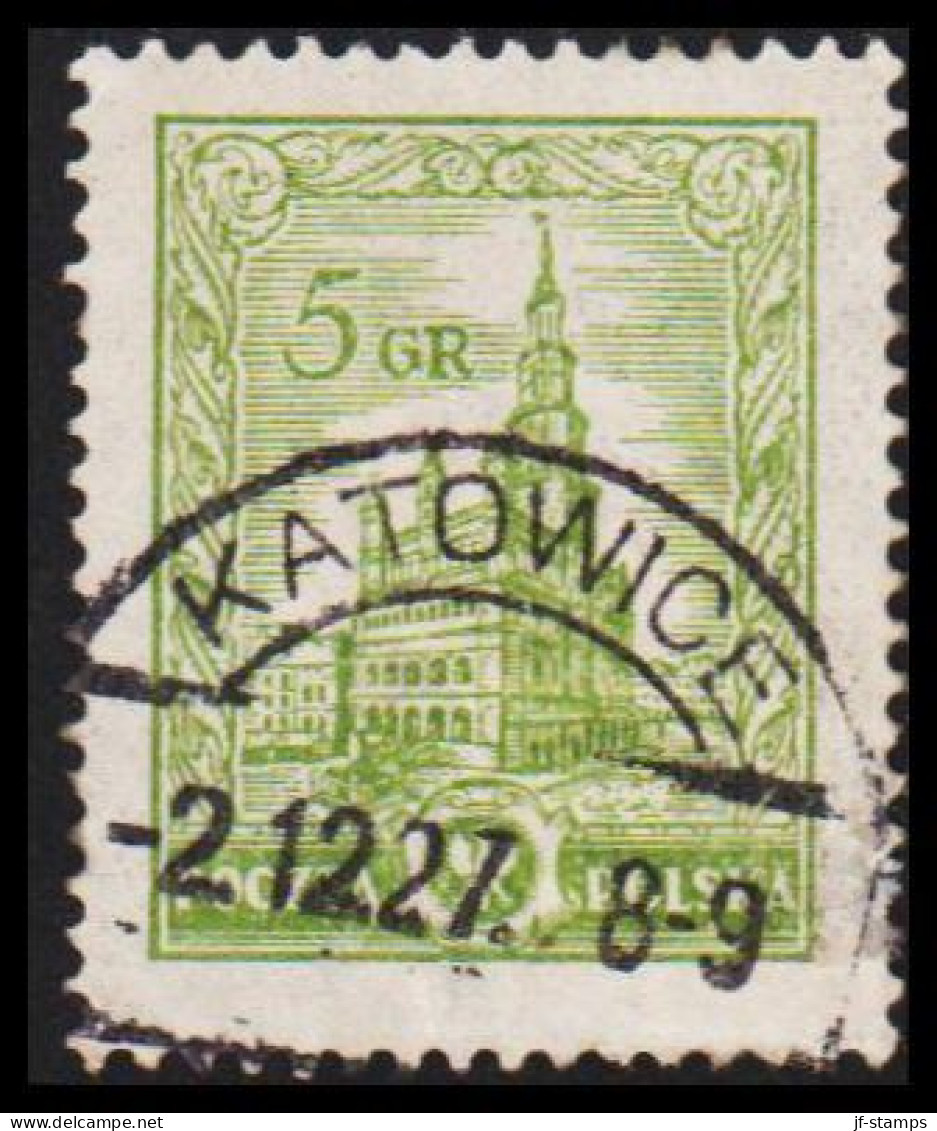 1927. POLSKA. Posener Rathaus 5 GR LUXUS Cancelled KATOWICE 2.12.27. Small Thin Reverse. (Michel 236) - JF540654 - Ungebraucht