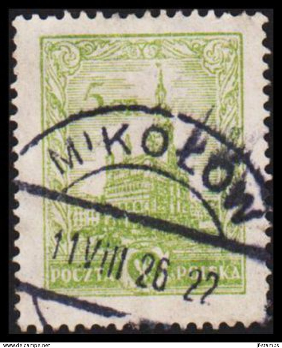 1926. POLSKA. Posener Rathaus 5 GR LUXUS Cancelled MIKOLOW 11 VIII 26. Town In Silesia. (Michel 236) - JF540657 - Ungebraucht