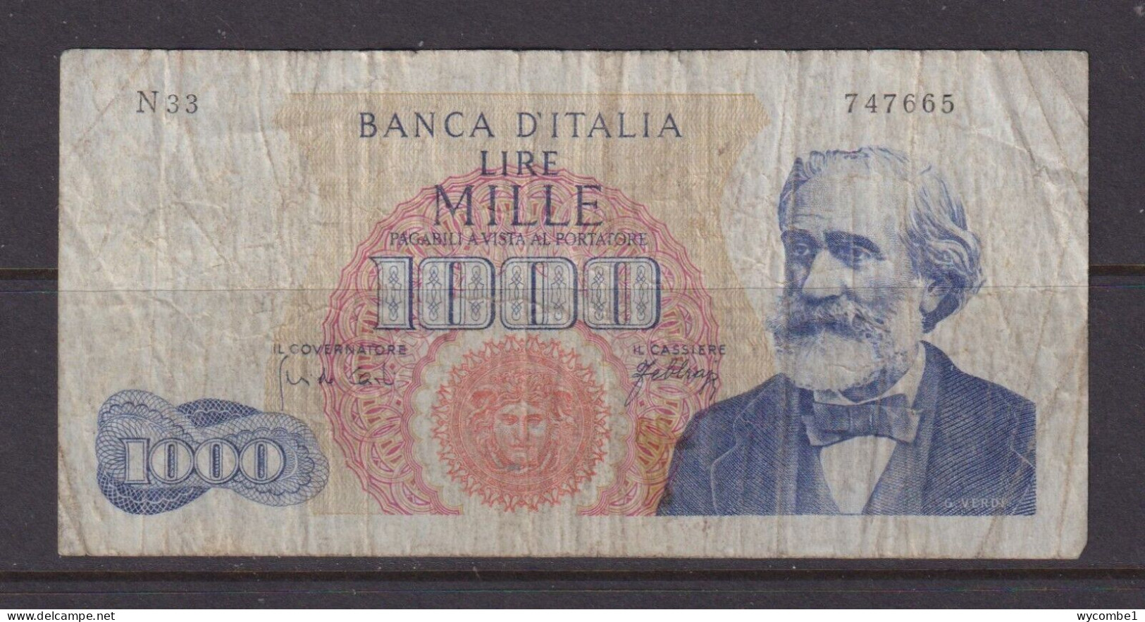 ITALY - 1962 1000 Lira Circulated Banknote - 1000 Lire