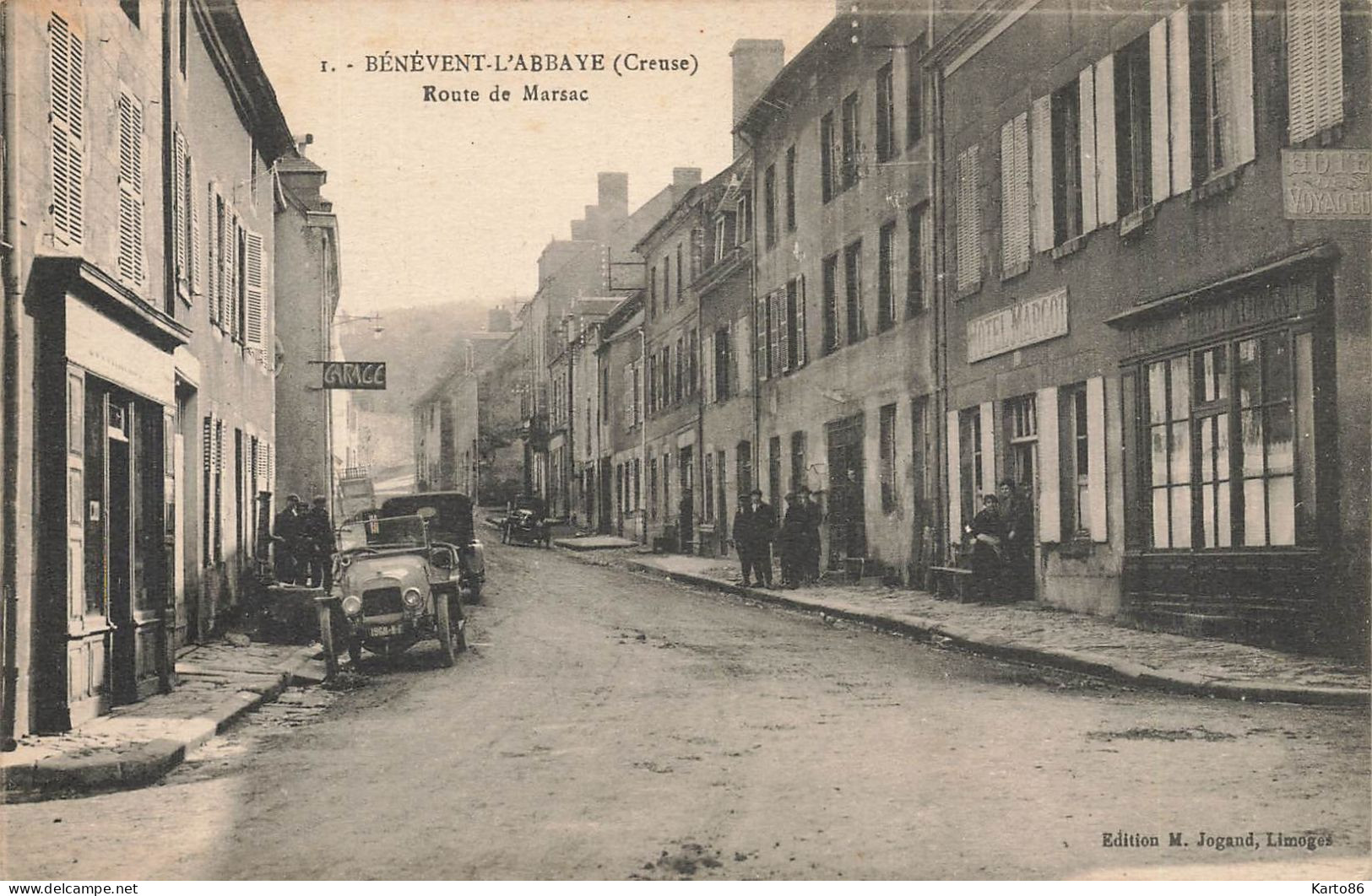 Bénévent L'abbaye * Route De Marsac * Hôtel MARGOT * Garage Automobiles * Voiture Ancienne Villageois - Benevent L'Abbaye