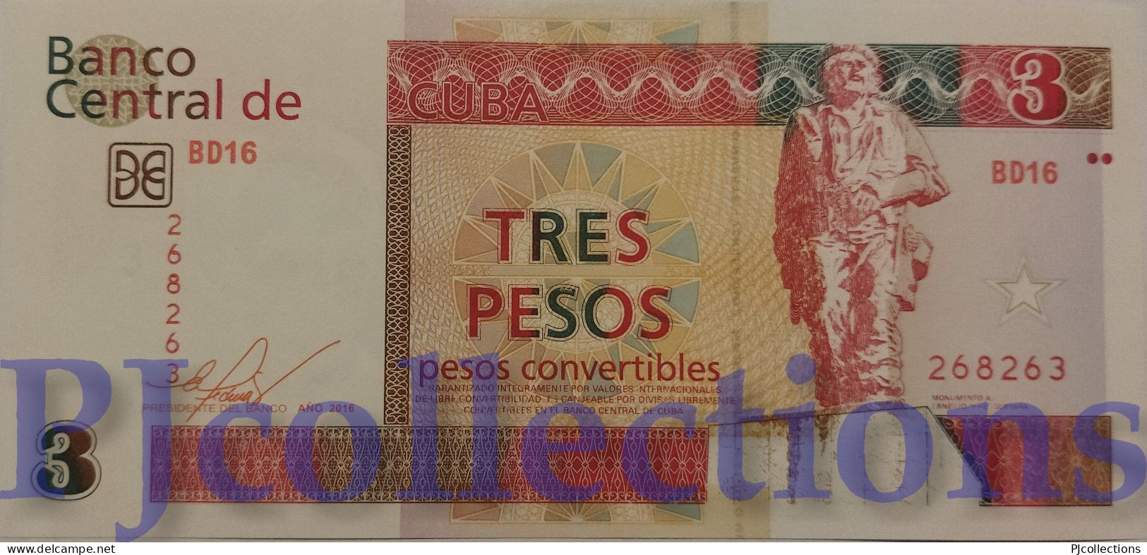 BANCO NACIONAL 3 PESOS 2016 PICK FX47 UNC - Kuba