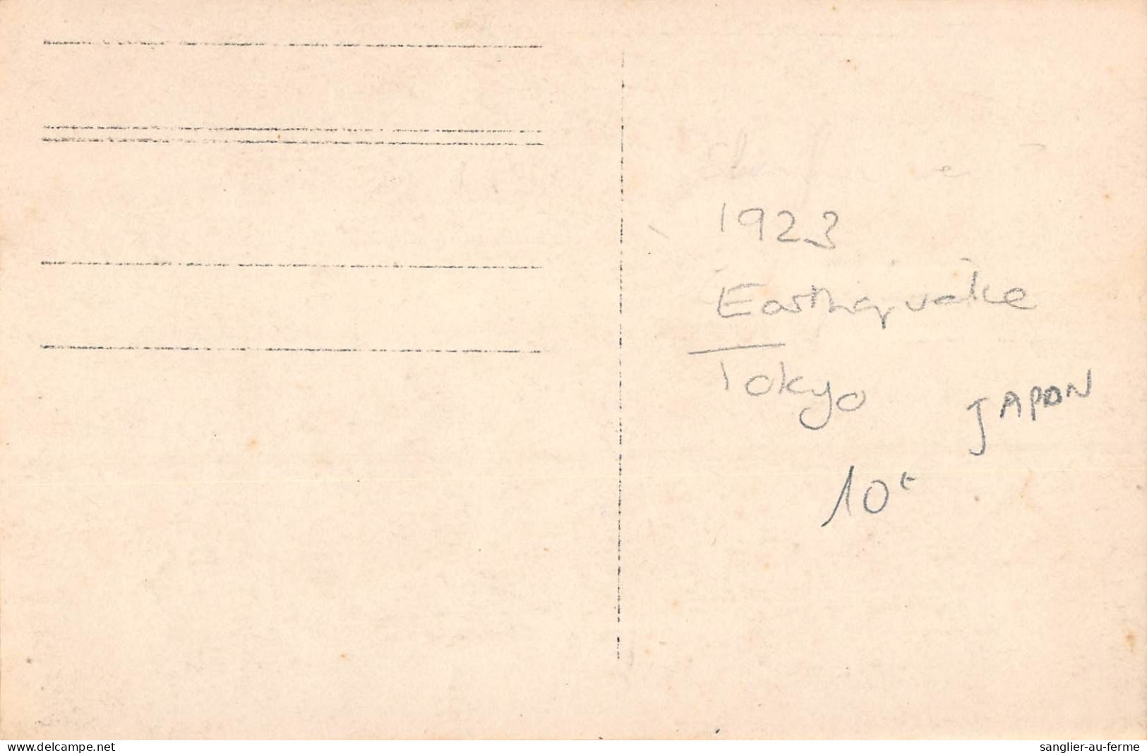 CPA JAPON / CARTE PHOTO / TREMBLEMENT DE TERRE 1923 TOKYO / EARTHQUAKE / JAPAN - Tokio