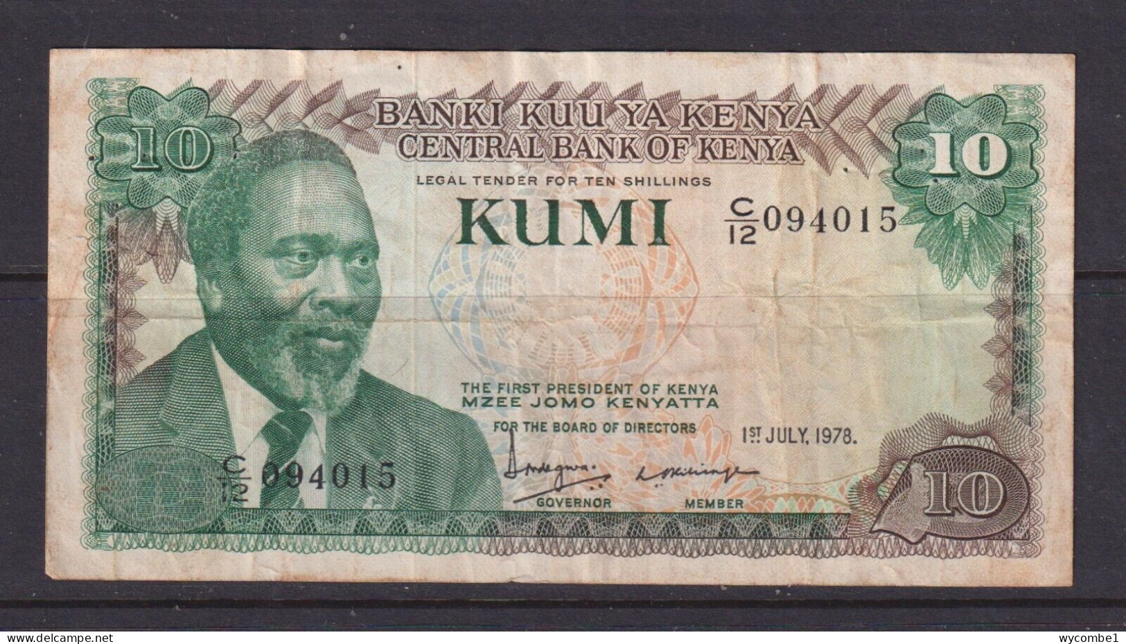 KENYA - 1978 10 Shillings Circulated Banknote - Kenia