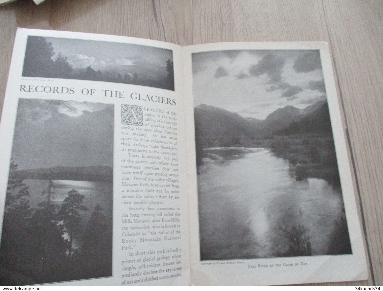 Guide en Anglais Department of interior texte photos carte maps vers 1920/1930 Rocky Mountain National Park 20p