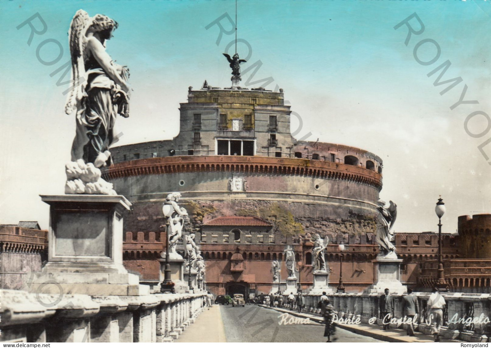 CARTOLINA  ROMA,LAZIO-PONTE E CASTEL S.ANGELO-STORIA,MEMORIA,CULTURA,RELIGIONE,IMPERO ROMANO,BELLA ITALIA,VIAGGIATA 1961 - Castel Sant'Angelo