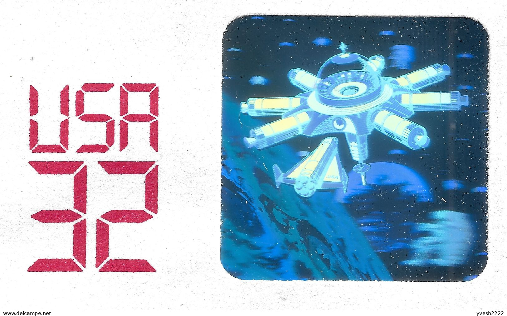 USA, 3 Entiers Postaux Avec Hologrammes "Conquête De L'espace". 25, 29 Et 32 C - Noord-Amerika