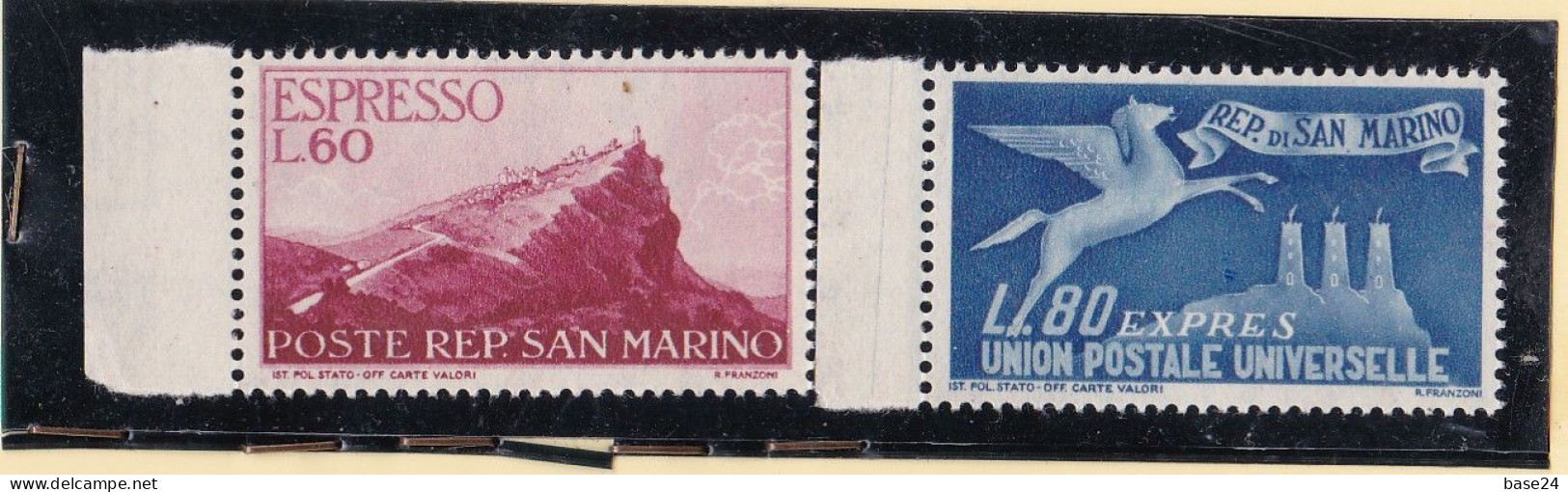 1950 San Marino Saint Marin ESPRESSO N°21-22 Serie Di 2 Valori MNH** Gomma Bicolore Express - Eilpost